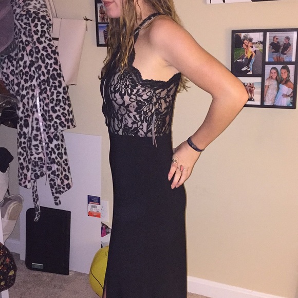 Black/Nude Prom Dress - Picture 2 of 5